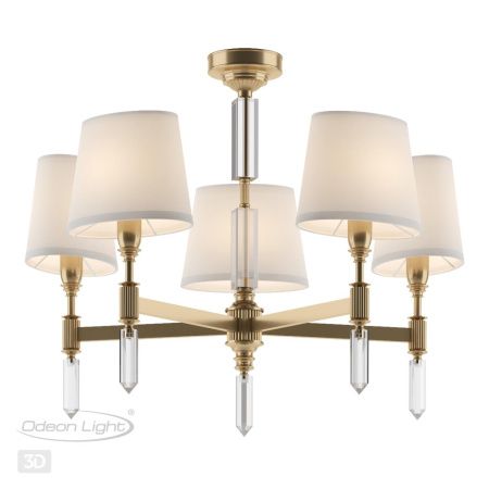 Люстра E14 5*40W LONDON бронзовый/белый/ткань ODEON LIGHT