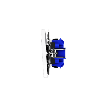 Проходной переключатель встраиваемый Voltum S70 одноклавишный с подсветкой 10А, (белый глянцевый)