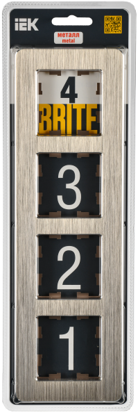 BRITE Рамка 4-мест. РУ-4-1-Бр металл шамп. RE AL IEK
