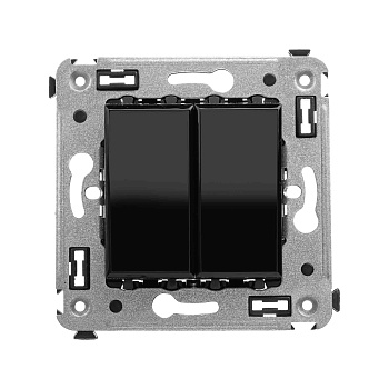 Перекрестный переключатель двухклавишный в стену, "Avanti", "Черный квадрат" DKC