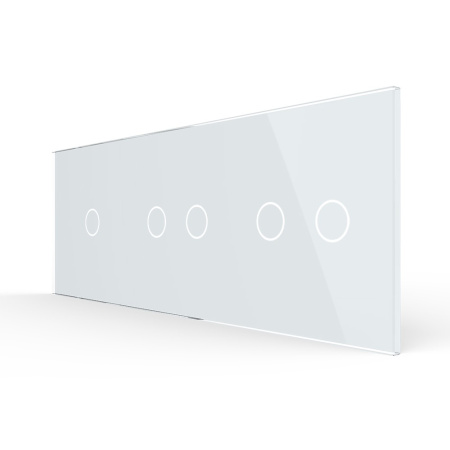 Панель тройная: 1 выключатель + 2 выключателя + 2 выключателя Белая Livolo