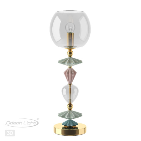 Настольная лампа E14 1*40W BIZET золото/разноцветн./керамика/стекло ODEON LIGHT