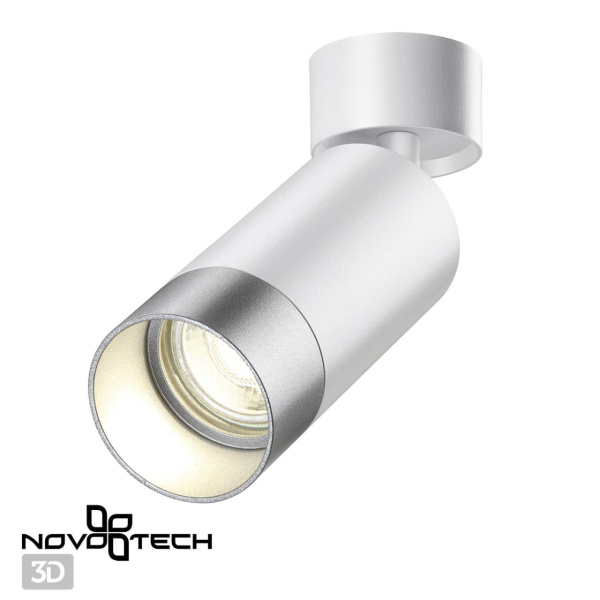 Св-к накл.IP20 GU10 9W 220V SLIM белый/серебро B NOVOTECH