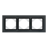 Минск Рамка 3-местная стеклянная черная EKF