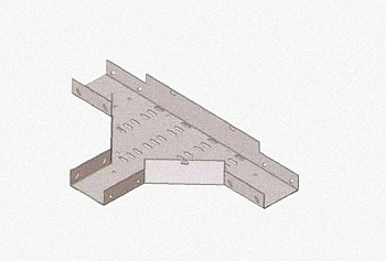 Лоток тройниковый замковый перфорированный ОТЗ 400х85 УХЛ1, горячее цинкование, S1,5