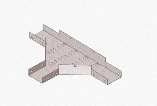 Лоток тройниковый замковый перфорированный ОТЗ 400х85 УХЛ1, горячее цинкование, S1,5