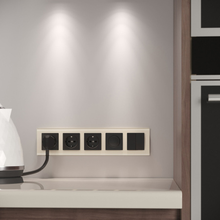 Favorit Рамка на 5 постов (молочный, стекло) Werkel