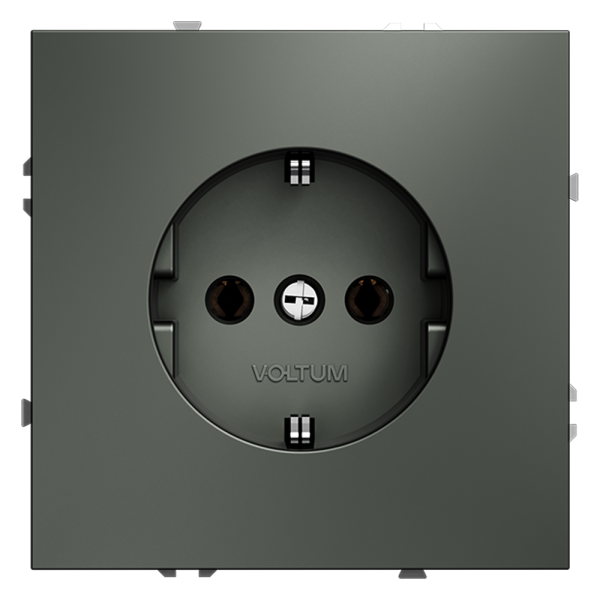 Розетка встраиваемая Voltum S70 с заземлением 16А, (титан) Розетка встраиваемая Voltum S70 с заземлением 16А, (титан)