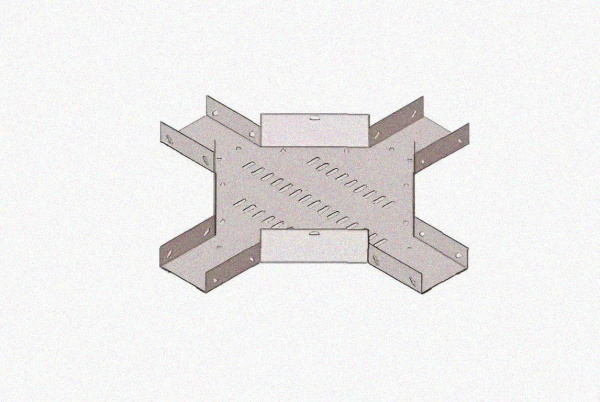 Лоток крестообразный замковый перфорированный КМЗ 150х65 УТ1,5, горячее цинкование S1,5