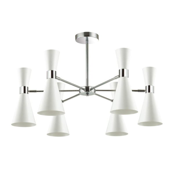 Люстра потолочная E14 6*60W 220V QUINN хром/матовый белый LUMION