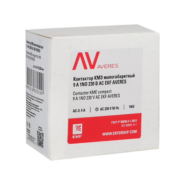 Контактор КМЭ 9А 1NO 400В АС AVERES EKF