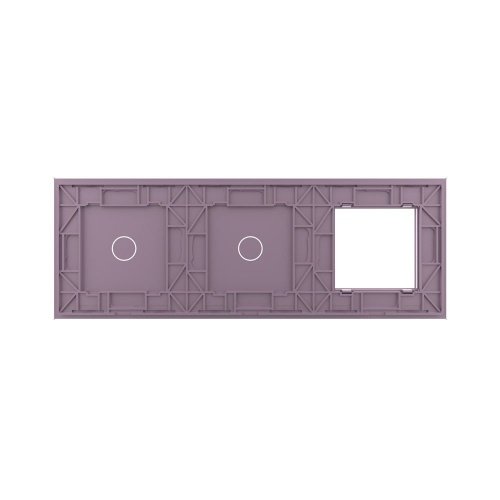 Панель для розетки и двух сенсорных выключателей, 2 клавиши (1+1), цвет розовый, стекло Livolo фото 4