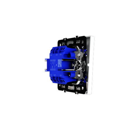 Проходной переключатель встраиваемый Voltum S70 двухклавишный с подсветкой 10А, (белый матовый)