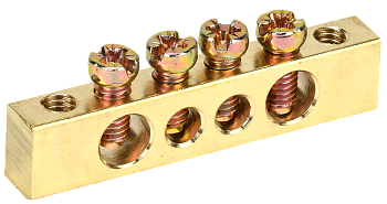 Шина PEN "земля-ноль" 6х9мм 4/2 (4группы/крепеж по краям) IEK