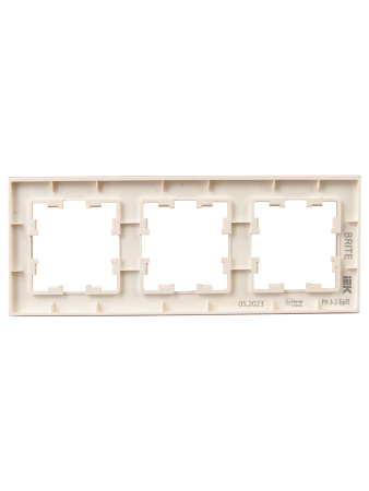 BRITE Рамка 3-мест. РУ-3-2-БрП стекло персиковый матовый IEK