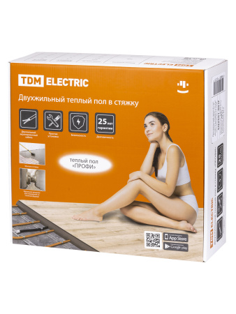 Двухжильный теплый пол в стяжку "ПРОФИ", 51 м, 1000 Вт, S укладки 5,9-8,3 м², TDM