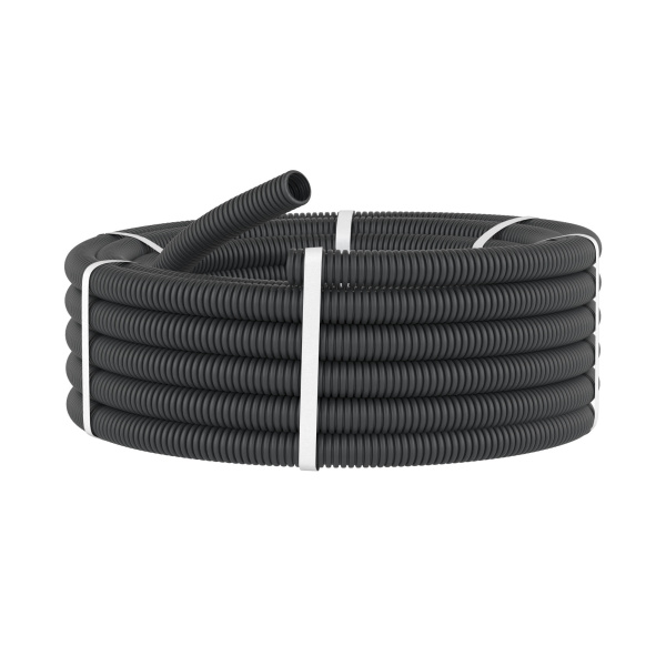 Труба ПНД гибкая гофр. д.50мм, лёгкая без протяжки, 15м, цвет чёрный DKC