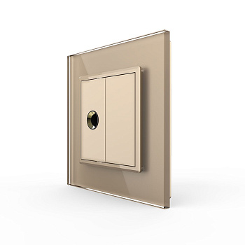 Розетка микрофон TRS 6.3 JACK Золотая Livolo