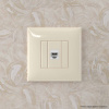 Телефонная розетка RJ-12 без шторки в стену одинарная, "Avanti", "Ванильная дымка" DKC