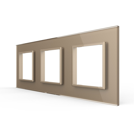 Рамка для розетки тройная Золотая Livolo