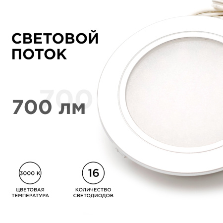 12-03 Комплект светодиодных светильников круглых врезных, 12 В, 2 Вт х 4 шт, smd 3528, ТБ Apeyron