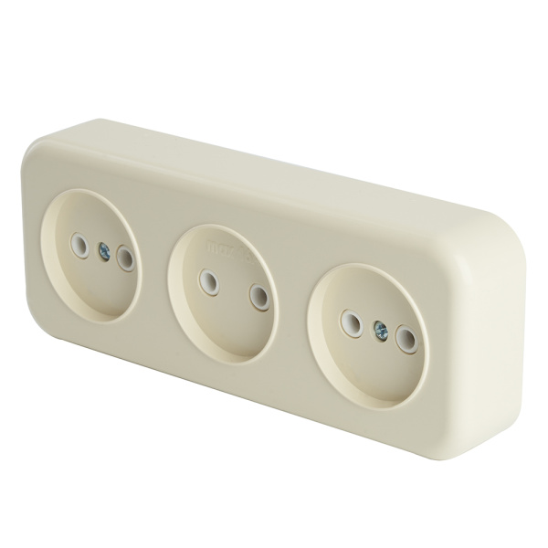Розетка 3-местная б/з STEKKER, PST16-50-20 (RA 16-344-БЖ), пластик АВС, 250В, 16А, IP20, слоновая кость Розетка 3-местная б/з STEKKER, PST16-50-20 (RA 16-344-БЖ), пластик АВС, 250В, 16А, IP20, слоновая кость