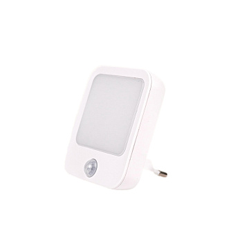 Ночник светодиодный с датчиком движения квадратный RocketSocket, Вкл/Выкл/Авто, регулировка яркости, теплый белый свет, 1.0Вт, Белый