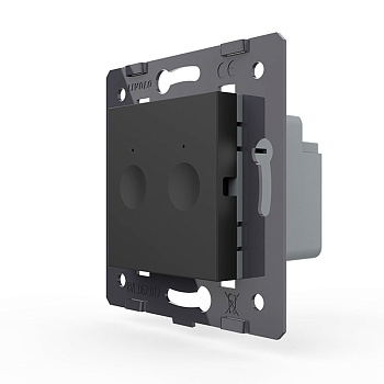 Двухклавишный сенсорный выключатель Module, цвет черный (механизм) Livolo