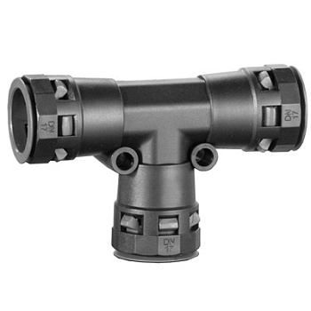 Тройник DN 10/10/10 мм, полиамид, цвет черный DKC