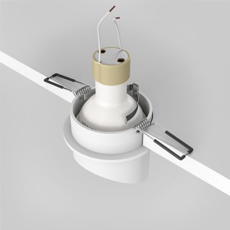 Встраиваемый светильник 1*GU10 12Вт Белый с Золотом IP20 Downlight DL044-01-GU10-W Technical Maytoni
