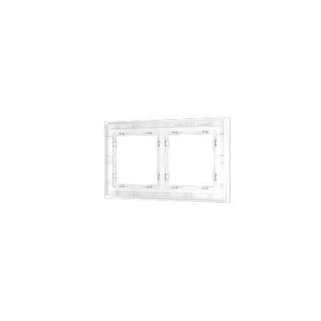 Рамка стеклянная Voltum S70 на 2 поста, (белый, матовый, стекло)