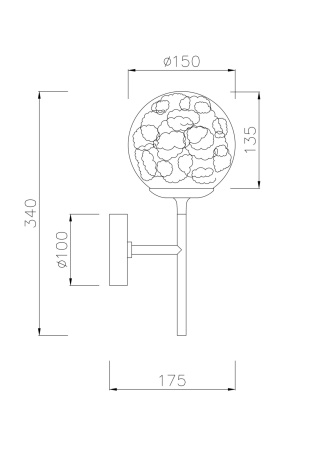 Бра 1*E27 40Вт Хром IP20 Ligero MOD061WL-01CH Maytoni