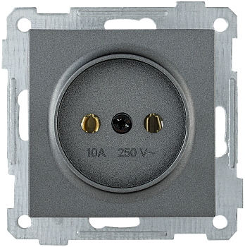 Розетка без з/з РС10-1-0-Б 10А BOLERO антрацит IEK