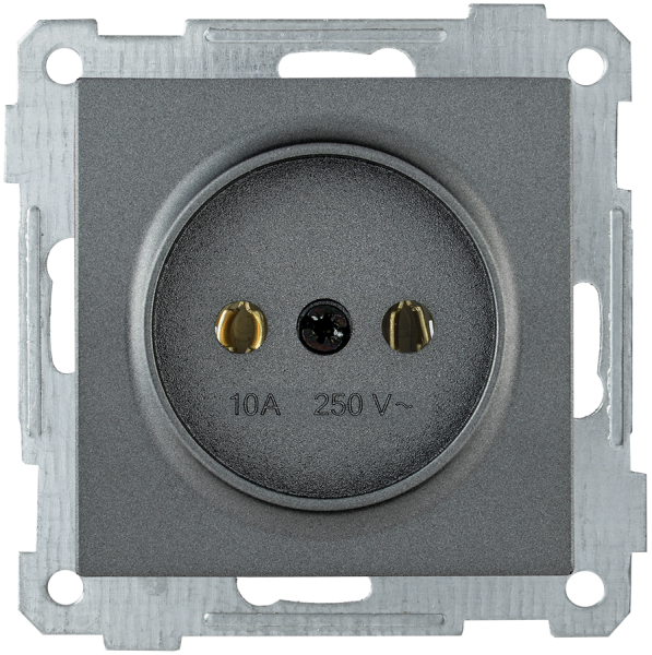 Розетка без з/з РС10-1-0-Б 10А BOLERO антрацит IEK Розетка без з/з РС10-1-0-Б 10А BOLERO антрацит IEK