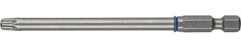 Бита "ЭКСПЕРТ" торсионная кованая, обточенная, хромомолибденовая сталь, тип хвостовика E 1/4", T30, 100мм, 1шт ЗУБР