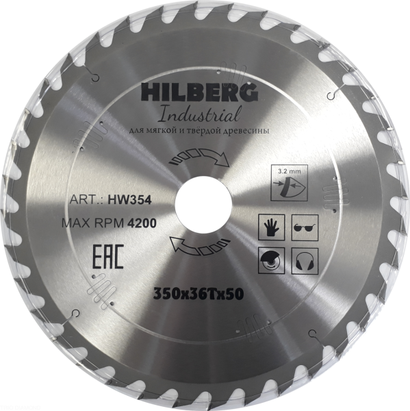 Диск пильный Industrial Дерево 350*50*36Т HW354 Hilberg