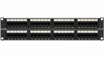 Патч-панель 19",2U,CAT5E, 48 портов RJ45, неэкранированная DKC