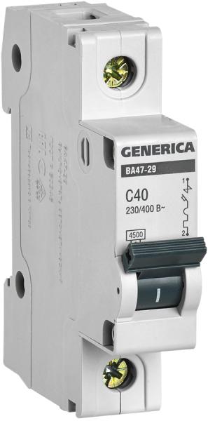 Выключатель автоматический ВА МОД 1П 40А С 4,5кА ВА47-29 Generica IEK
