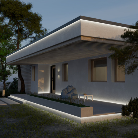 10-105 Комплект светодиодной ленты 220В НЕОН COB 11Вт/м, 650 лм/м, 4000К (д/б), 288д/м, 5м, IP65, с аксессуарами (сетевой шнур, заглушка - 1шт, крепеж