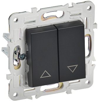 SKANDY Выключатель жалюзи 10А SK-V12Bl черный IEK