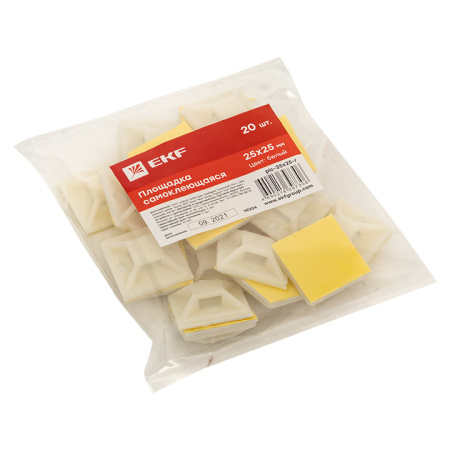 Площадка самоклеящаяся (25х25мм) белая (20шт) PROxima EKF