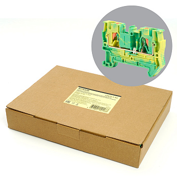 Зажим пружинный, 2-проводной проходной ЗНИ - 4, JXB PT 4, желтый,зеленый LD572-1-40 STEKKER