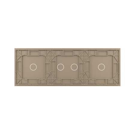 Панель тройная: 1 выключатель + 2 выключателя + 1 выключатель Золотая Livolo