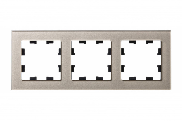 ATLASDESIGN NATURE Рамка горизонт/вертик 3 пост . органическое стекло шампань IP20 Schneider Electric