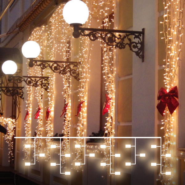 Гирлянда занавес теплый белый с эффектом мерцания 2*3м IP65 (200-101 теплый белый с эффектом мерцания) Eurosvet Гирлянда занавес теплый белый с эффектом мерцания 2*3м IP65 (200-101 теплый белый с эффектом мерцания) Eurosvet