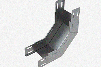 Лоток замковый глухой КПЗГ 150х80-45 УТ1,5 для поворота трассы вверх на 45, оцинкованный лист, S1,0