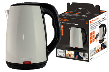 Электрический чайник "Ника", нержавеющая сталь / пластик, 1,8 л, 1800 Вт, бежевый, TDM