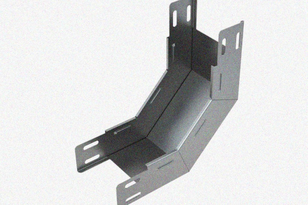 Лоток замковый глухой КПЗГ 150х80-45 УТ1,5 для поворота трассы вверх на 45, оцинкованный лист, S1,0