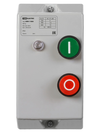 Контактор КМН11860 18А в оболочке с индикатором Ue=380В/АС3 IP54 TDM