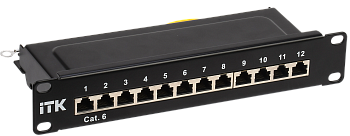ITK 1U патч-панель кат.6 STP 12 портов 10" (Dual IDC)